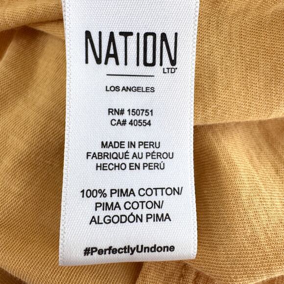 Nation LTD Womens Luca Peasant Top Size XL 100% Pima Cotton Flowy Boho Yellow - Picture 6 of 8